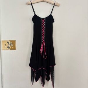 Vintage City Triangles Black Gothic Mesh Fairy Dress